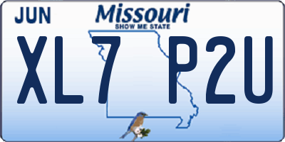 MO license plate XL7P2U