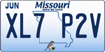 MO license plate XL7P2V