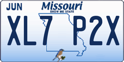 MO license plate XL7P2X