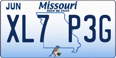 MO license plate XL7P3G