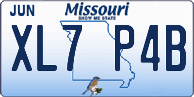 MO license plate XL7P4B
