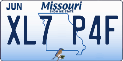 MO license plate XL7P4F