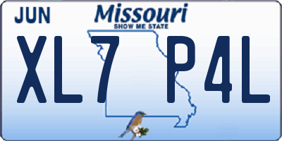 MO license plate XL7P4L