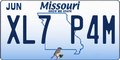 MO license plate XL7P4M