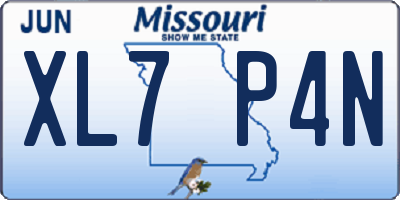 MO license plate XL7P4N