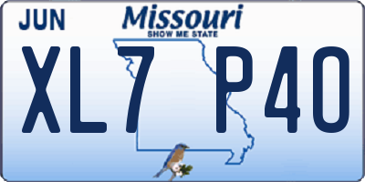 MO license plate XL7P4O