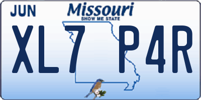 MO license plate XL7P4R