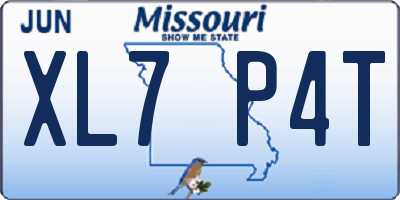 MO license plate XL7P4T