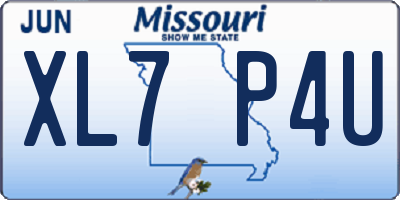 MO license plate XL7P4U
