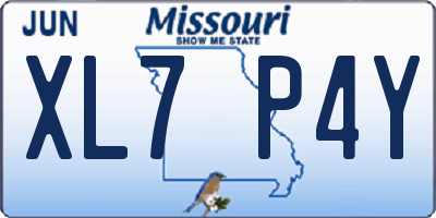 MO license plate XL7P4Y