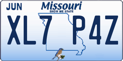 MO license plate XL7P4Z