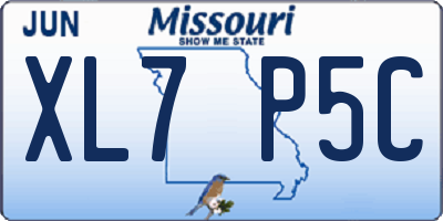 MO license plate XL7P5C