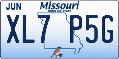 MO license plate XL7P5G