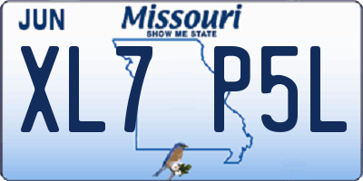 MO license plate XL7P5L