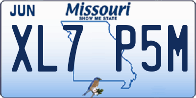 MO license plate XL7P5M
