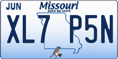 MO license plate XL7P5N