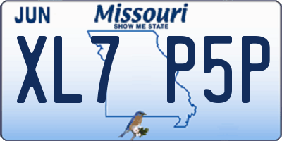 MO license plate XL7P5P