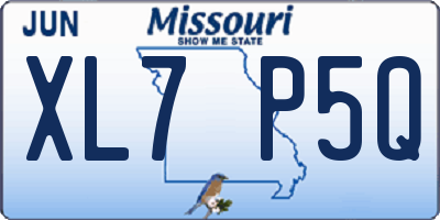 MO license plate XL7P5Q