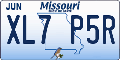 MO license plate XL7P5R