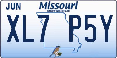 MO license plate XL7P5Y