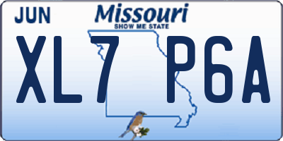 MO license plate XL7P6A