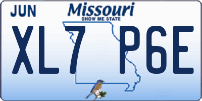 MO license plate XL7P6E