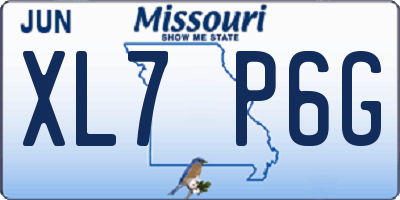 MO license plate XL7P6G