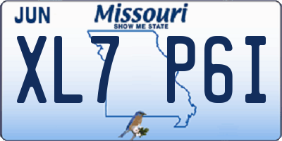 MO license plate XL7P6I