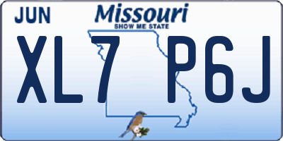 MO license plate XL7P6J