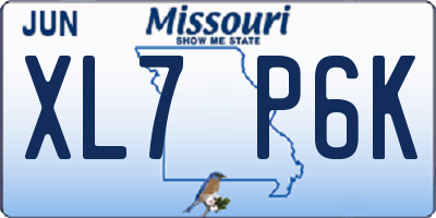 MO license plate XL7P6K