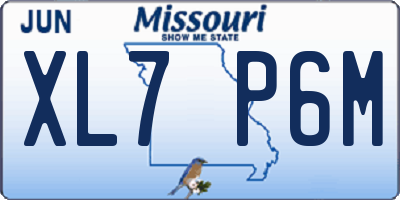 MO license plate XL7P6M