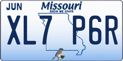 MO license plate XL7P6R