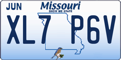 MO license plate XL7P6V