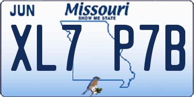 MO license plate XL7P7B