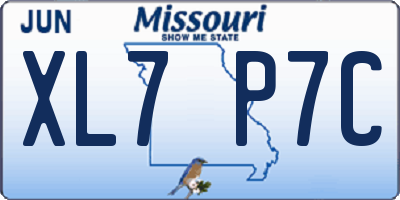 MO license plate XL7P7C