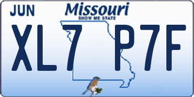 MO license plate XL7P7F