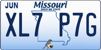 MO license plate XL7P7G