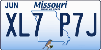 MO license plate XL7P7J