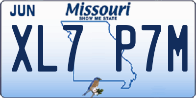MO license plate XL7P7M