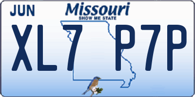 MO license plate XL7P7P