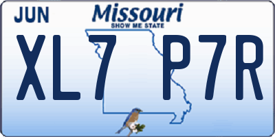 MO license plate XL7P7R
