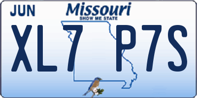 MO license plate XL7P7S