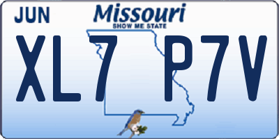 MO license plate XL7P7V