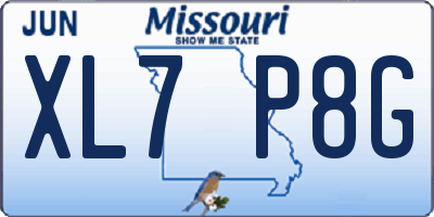 MO license plate XL7P8G