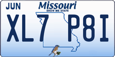 MO license plate XL7P8I
