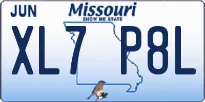 MO license plate XL7P8L