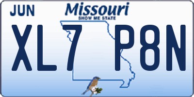 MO license plate XL7P8N