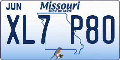 MO license plate XL7P8O