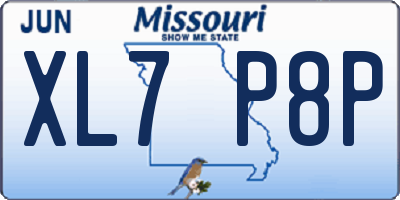MO license plate XL7P8P