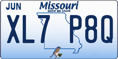MO license plate XL7P8Q